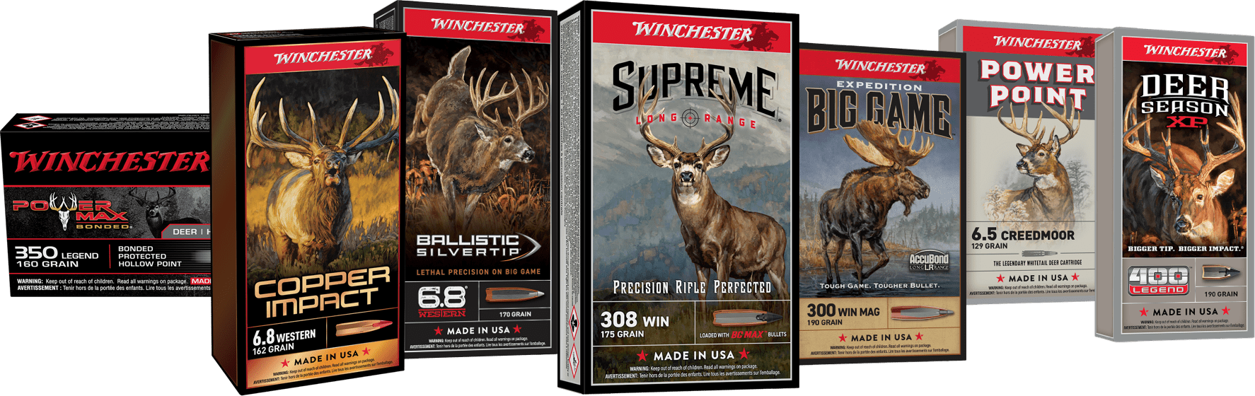 Winchester hunting ammunition boxes