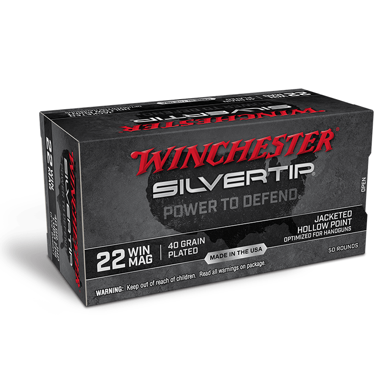 Winchester Silvertip 22 Win Mag 40 Grain Plated Jacketed Hollow Point Optimized for Handguns